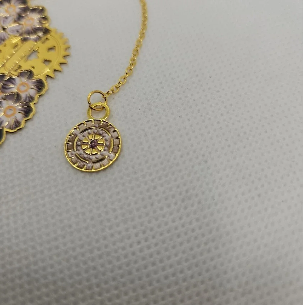 Gold Floral & Butterfly Steampunk Enamel Bookmark
